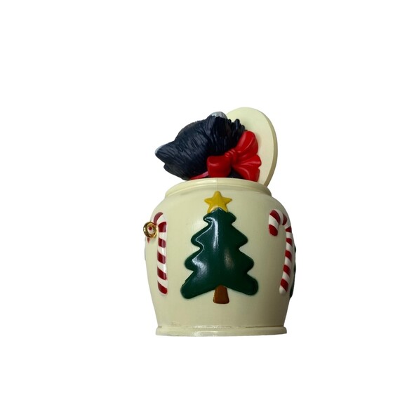 Hallmark Keepsake Cat Naps Christmas Cookie Jar 1994 Black Cat Kitty - Picture 3 of 11